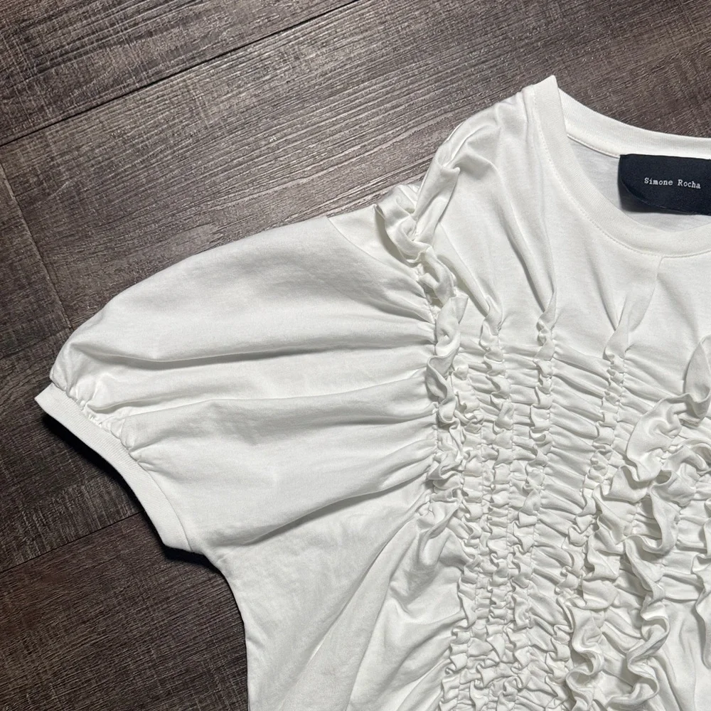Simone Rocha White Ruched Top - Picture 2 of 14